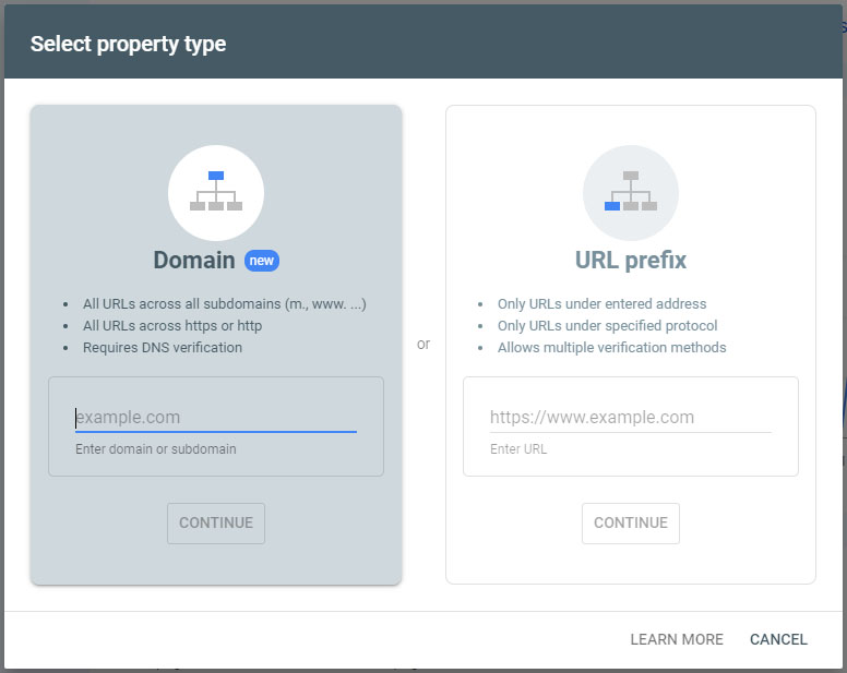 Google Search Console Add