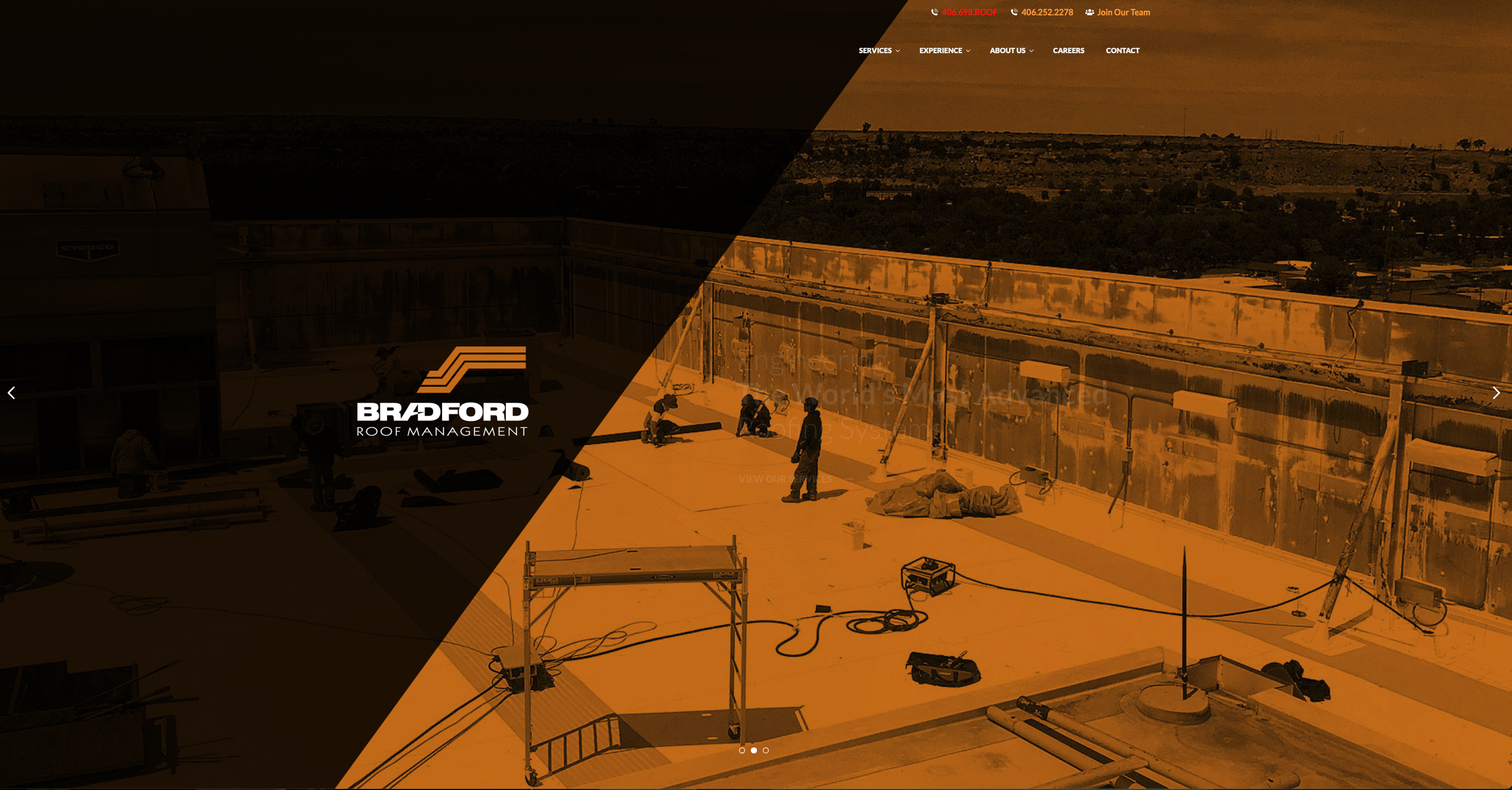 Bradford Roofing Home Page Still