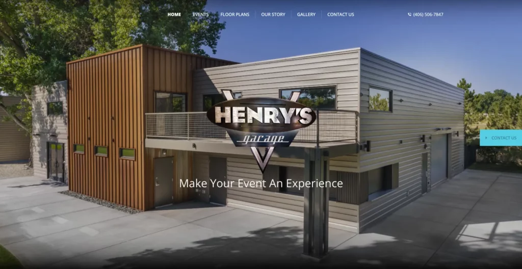Henrys Garage Website Screenshot 1